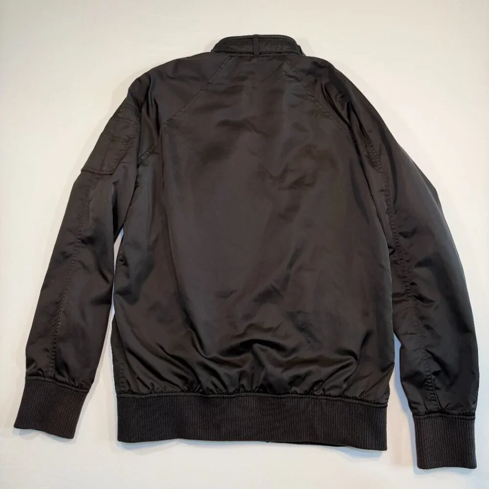 MEMBERS ONLY Classic Iconic Racer Black Satin Jacket Small